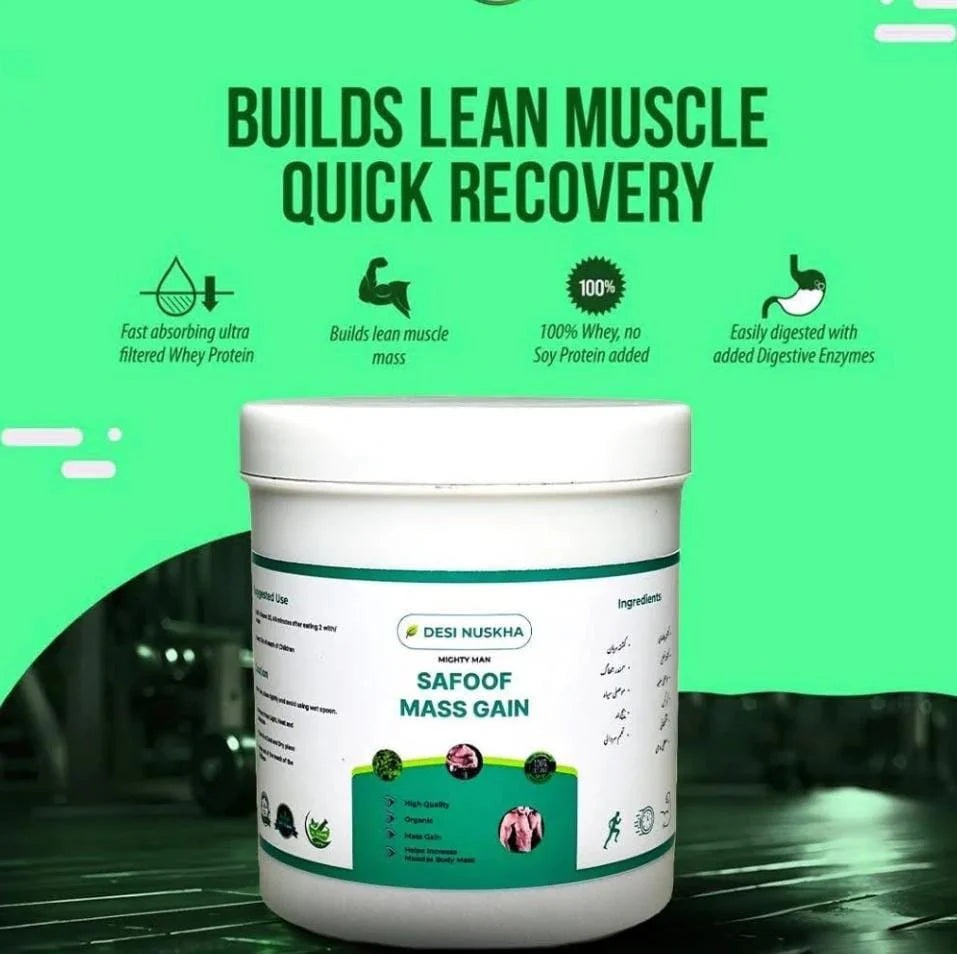 Safoof Mass Gain Herbal Weight Gain Powder Natural Body Mass Support Formula 150g