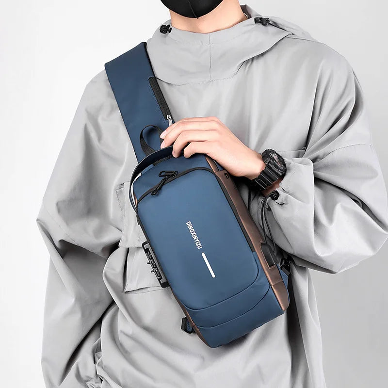 USB Charging Crossbody Shoulder Bag Multifunctional Anti-theft
